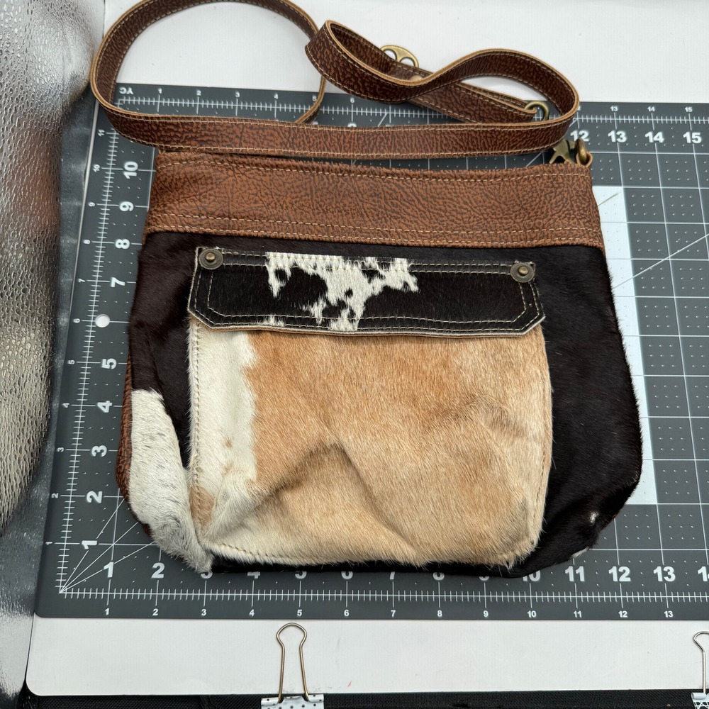 Myra Bag Crossbody Bag Women Brown Cowhide Leather Western Boho Festival Purse - Picture 7 of 7